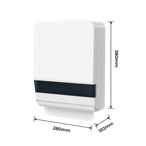 Dispensador de Papel Higiénico Doble Moderno FANDA, Acabado Blanco, Plástico, para Baños Públicos, Montaje en Pared - Product Image 5