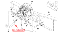 Tuyau hydraulique en caoutchouc authentique LHC4436937, pièces hydrauliques pour excavatrice Hitachi ZX/EX Série 10-50 tonnes