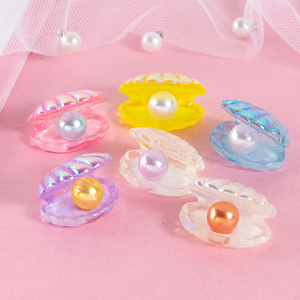 Pinzas para el cabello con perlas de resina, estilo dulce, decoración hecha a mano, regalo para mujer - Product Image 1