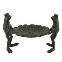 Plateau mangeoire pour oiseaux sauvages en fonte, décor grenouille, pour jardin, cour, terrasse