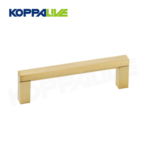 Koppalive sang trọng chải Brass Tủ cửa xử lý Rose Vàng ngăn kéo kéo núm hình chữ nhật vuông tủ bếp xử lý - Product Image 6