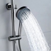 Système de colonne de douche thermostatique intelligente en laiton moderne noir avec bidets pour appartement