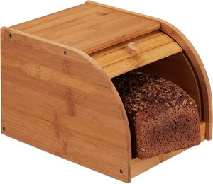 Bamboo storage box  household multi-functional simple bamboo box roll top bread box Kitchen Food Storage