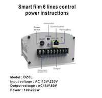 Fuente de Alimentación Transformadora Moderna de 6 Canales con Control Remoto de 110-240V para Película de Vidrio Inteligente para Exteriores, Sala de Estar, Cocina, Baño
