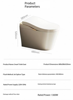 WC intelligent haut de gamme, blanc et or, avec télécommande, capteur de pied automatique, chasse d'eau double, monobloc, de luxe