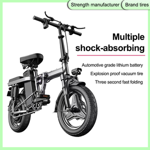 Bicicletta Elettrica Sportiva da Città con Motore ad Alta Velocità 400W, Bici Elettrica Pieghevole 48V, Scooter Elettrico 14 Pollici, Mini E-<span class=keywords><strong>bike</strong></span> Economica - Product Image 2