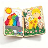 Livre d'activités sensoriel en feutre pour bébé, livre éducatif en tissu, jouet Montessori populaire en feutre, motif faon avec visages interchangeables