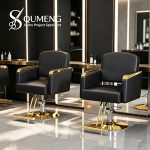 Silla de Peluquería Moderna con Base Dorada, Silla de Barbero Profesional, Venta al Por Mayor de Fábrica Z QM - Product Image 1