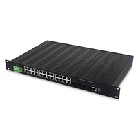 Switch Ethernet Industri Terkelola, dengan 4 Slot SFP+ 1G/10G dan 24 Port 10/100/1000Base-T(X) IEEE802.3af/at PoE/PoE+ L2