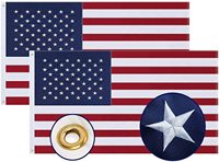 Drapeau américain 3x5 pieds, drapeau américain extérieur en nylon résistant avec étoiles brodées, bandes cousues et œillets en laiton