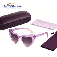Lunettes de soleil pour enfants en forme de cœur, protection UV400, verres dégradés, logo personnalisé disponible pour les filles