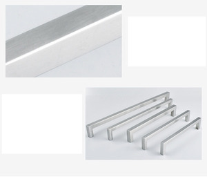 Furniture Hardware Accessories Stainless Steel Cabinet Handle Home Improvement Wardrobe Hollow Handle <strong>square</strong> Tube Silver Handle - Product Image 5