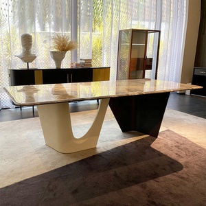 Square <b>Dining</b> <b>Tables</b> Italian Modern <b>White</b> Marble Top Designer Minimalist <b>Dining</b> <b>Table</b> Set 6 Chairs Luxury 6 Seater Marble <b>Dining</b> - Product Image 5