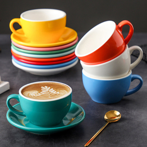 Nouvel ensemble de tasses et soucoupes à café et thé en céramique, style nordique moderne, haute qualité, personnalisable, vente en gros, pour restaurants et mariages, 2026 - Product Image 2