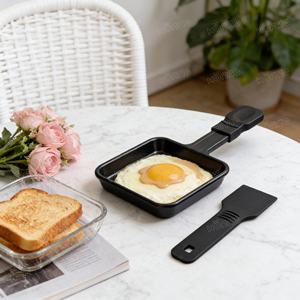 4 pièces de mini-plaques à griller carrées antiadhésives avec 4 spatules à <span class=keywords><strong>raclette</strong></span>, <span class=keywords><strong>accessoires</strong></span> pour raclettes, plateaux de remplacement - Product Image 4