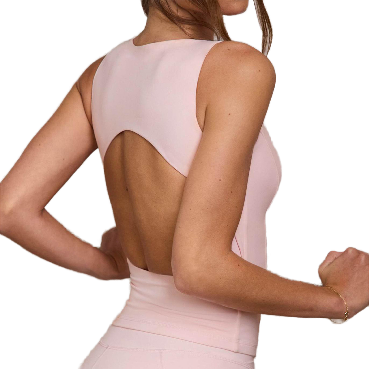 Yoga Hollow Out Sleeveless Tops with Padded Bra Women's Eco-Friendly Four-Way Stretch Breathable Quick-Dry Spandex/Nylon Gym Top