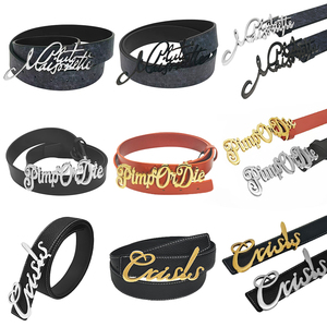Fibbia per <span class=keywords><strong>Cintura</strong></span> Personalizzata con Nome in Caratteri Scritti, in Acciaio Inossidabile Placcato Oro, Fibbie in Metallo per Uomo e Donna, Gioielli Personalizzati per Cinture - Product Image 2