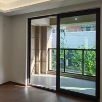 Pintu Geser Aluminium Modern Kaca Ganda Tempered Tahan Air Kedap Suara Hemat Energi untuk Kamar Tidur Hotel