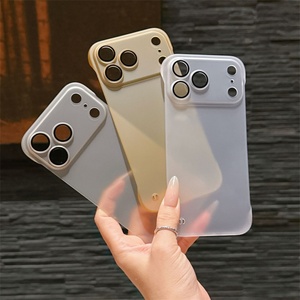 Hard Pc Magnetic Phone case for iphone 17 Pro Max Matte for iphone 17 Frameless Tpu Bumper with Glass <b>Lens</b> <b>Protector</b> case - Product Image 3