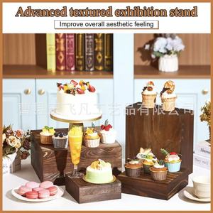Vintage Solid Wood <b>Cake</b> Stand Natural Color Stackable For <b>Wedding</b> Party Decor F58 - Product Image 5