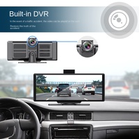 Écran tactile portable sans fil 2.5D de 10,26 pouces CarPlay Android Auto pour caméra d'enregistrement de conduite pour lecteur MP5 4K/1080P