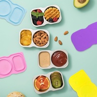 Boîte de conservation alimentaire en acier inoxydable et silicone Cedar Space avec couvercle, réutilisable, de forme rectangulaire, pour assaisonnements, sauces et repas.