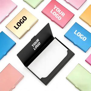 Wholesale Aluminum Alloy Box Portable Color Metal Luxury Business Card Holder Logo Custom Promotional Gifts - Product Image 1