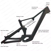 Cadre professionnel léger e-vtt 148*12mm Bafang M820 mi moteur 720Wh batterie Enduro Suspension complète Dengfu E69 cadre en carbone