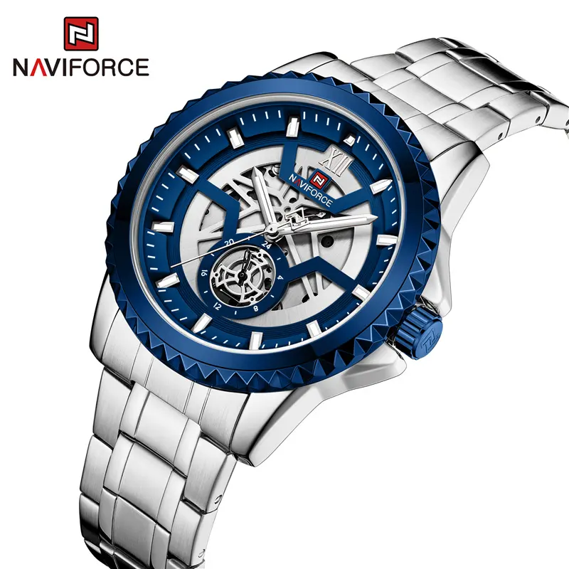 Đồng Hồ Đeo Tay Nam Thương Hiệu Hàng Đầu NAVIFORCE Đồng Hồ Đeo Tay Thể Thao Nam Vàng Sang Trọng Chống Nước Đồng Hồ Nam Bằng Thép Không Gỉ