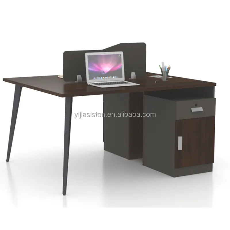 Tavolo da conferenza moderno tavolo da allenamento posizione dello schermo per 2 persone scrivania per postazione di lavoro modulare aperta per ufficio