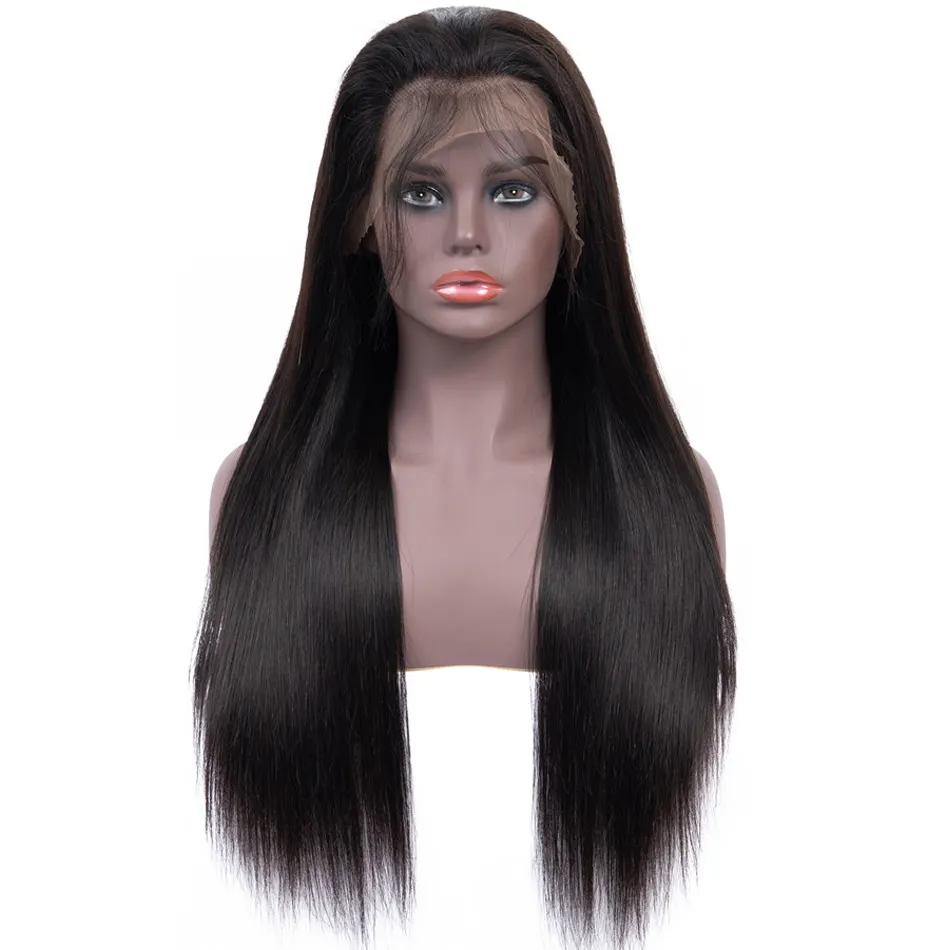 Mengyun髪卸売Hd生ブラジルストレートレースフロントウィッグ黒人女性のための100% 安い人毛ウィッグ