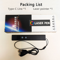 Pointeur laser jouet vert et rouge 532nm, stylo télécommande avec lampe torche LED, charge Type-C