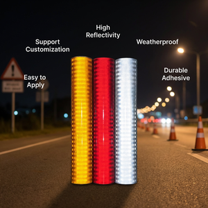 高輝度グレードプリズム反射ビニールロール |   交通安全標識反射材反射シート - Product Image 1