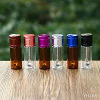 Récipients tubulaires de poudre de médecine en verre transparent de 15ml stockage pratique flacon en verre ambré bouchon à vis couvercle en aluminium bouteilles en verre