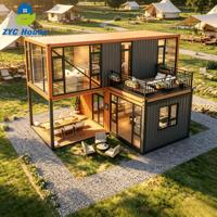 Maisons préfabriquées à 2 étages, duplex en conteneurs avec 2 chambres, villa préfabriquée de luxe en conteneurs