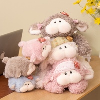 Adorables jouets en peluche en forme de mouton, doux et moelleux, avec de jolies tenues, pour enfants, en cadeau