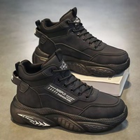 Bottes pour hommes 2025 – Nouveautés automne – Style rétro britannique – Cuir synthétique durable pour l'extérieur – Modèle rehaussant pour le travail