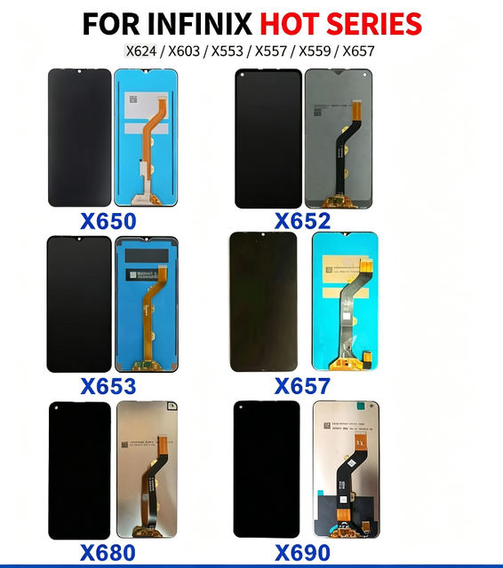Ecran Mobile Phone Lcd for Infinix X624 X603 X553 X557 X559 X657 Lcd Touch Screen for Hot 8 Hot 9 Screen Replacement Display