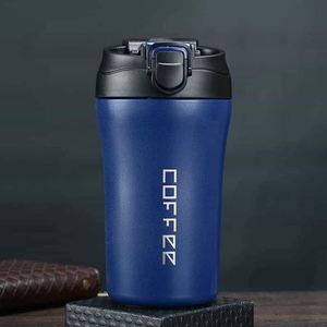 Simple 304 Stainless Steel <b>Coffee</b> Mug Portable Car Thermos Business Office Gift Dual-Drink Mug - Product Image 2