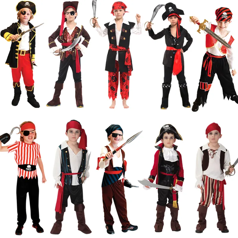 Fabrieksprijs Jongen Piratenkostuum Kinderen Toneelvoorstelling Pakken Carnaval Festival Halloween Verkleden