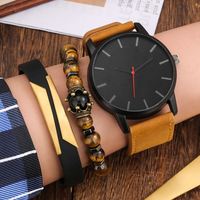 Bracelet de montres en cuir pour hommes, montre-bracelet sport pour hommes boîtier en alliage montre-bracelet à quartz cadeau/