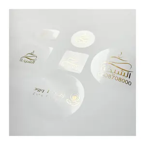 Custom Logo Transparent Hot Stamping Round Die Cut Sticker With Personal Number