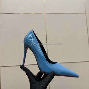 2026 Designer Luxury Bridal <b>Shoes</b> Summer Red Bottom High Heels White <b>Black</b> Leather <b>Women</b> Stilettos Comfortable Non-<b>slip</b> Pointed - Product Image 2