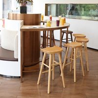 Chaise en bois massif de haute qualité en forme de pomme pour cafés, cuisines de style nordique et salons
