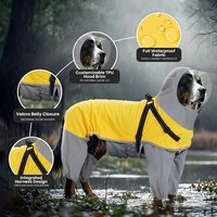 Veste imperméable réglable pour chien avec capuche, en coton et polyester haute densité, coupe-vent d'été pour l'extérieur, avec masque intégré