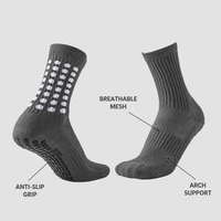Chaussettes de compression antidérapantes personnalisées pour le football, avec grip en silicone, respirantes, antibactériennes, séchage rapide, vente en gros
