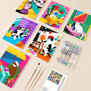 ชุดภาพวาดระบายสีตามตัวเลขสไตล์นอร์ดิก 6 แผ่น ขนาดเล็ก ชุดระบายสีน้ำมัน DIY สำหรับตกแต่งผนังบ้าน งานศิลปะ ขายส่ง - Product Image 4