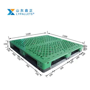 plastic pallet suppliers Heavy duty 1100*1100*150 cargo pallet hdpe perforated blue green injection and combine plastic pallet