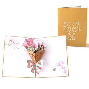 3D 팝업 카드 어머니의 날 선물 사랑 엄마 카네이션 꽃 동정 인사말 카드 어머니 생일 카드