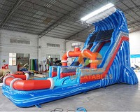 Piscine gonflable en pvc pour adultes et enfants, glissière d'eau, 13 m, 19 pieds
